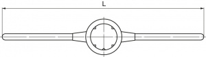 Вороток-держатель для плашек круглых ручных Ф25x9 мм