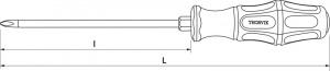 Отвертка Thorvik стержневая ударная крестовая, PH2x100 мм