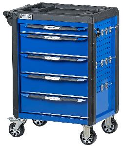 Тележка Nordberg инструментальная, 5 выдвижных ящиков, с системой защиты от опрокидывания, синяя