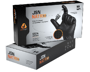 Перчатки JETA PRO NATRIX 290 нитриловые черные нескользящие, размер M*50шт