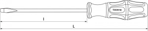 Отвертка Thorvik стержневая шлицевая, SL5х125 мм