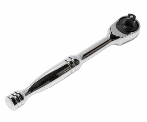 Ключ трещотка 1/4" 72 зуба 130мм d=20мм с мини-головкой, металлическая рукоятка JTC