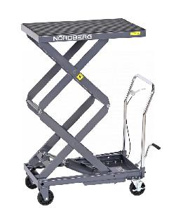 Стол подъемный Nordberg гидравлический, 300 кг, двойные ножницы, серый
