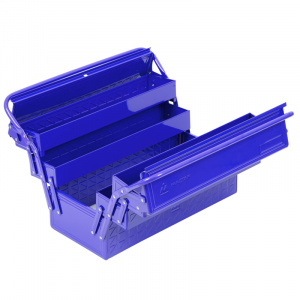 Ящик МАСТАК инструментальный раскладной, 5 отсеков, синий