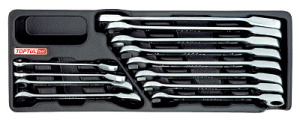 Набор TOPTUL комбинированных трещоточных ключей 8-19 мм, 12 пр. в ложементе 