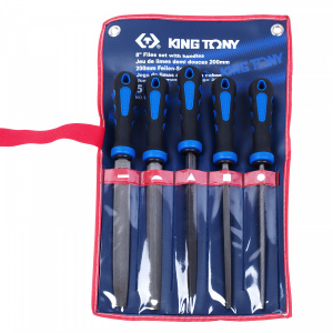 Комплект напильников King Tony 200 мм, 5предметов, двухкомпонентные рукоятки