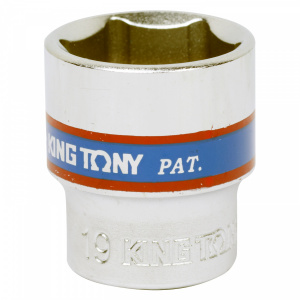Головка KING TONY торцевая стандартная шестигранная 3/8", 19 мм