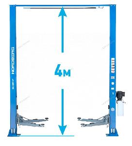 Подъемник Nordberg двухстоечный 4 т, верхняя синхронизация, H=4 м, 380 В, синий