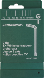 Набор Jonnesway ключей торцевых TORX® с центрированным штифтом Т10-50, 9 предметов