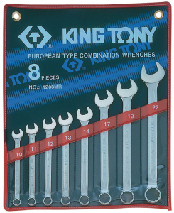 Набор KING TONY комбинированных ключей, 10-22 мм, 8 предметов 