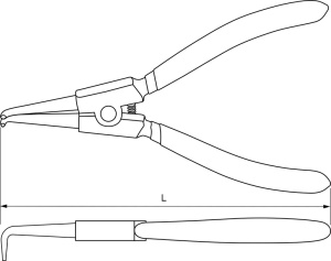 Щипцы Thorvik для стопорных колец «загнутый разжим», 180 мм