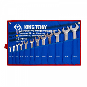 Набор KING TONY рожковых ключей, 11841 мм , чехол из теторона, 12 предметов