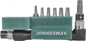 Компллект Jonnesway вставок-бит 1/4"DR TORX®, T10-T40, c Г-образным приводом, 8 предметов