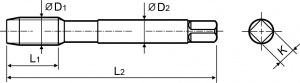 Набор Thorvik метчиков T-COMBO двухпроходных ручных универсальных М10х1.0, HSS-G, 2 шт.