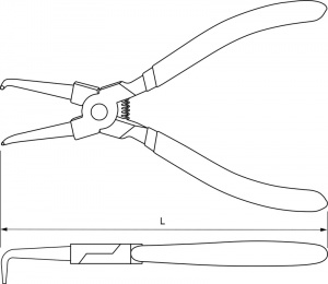 Щипцы Thorvik для стопорных колец «загнутый сжим», 180 мм