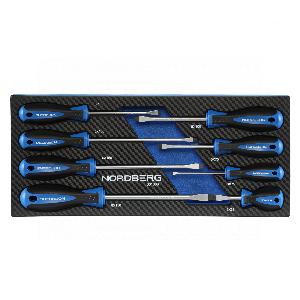 Набор отверток шлицевых NORDBERG 8 предметов в ложементе
