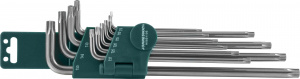 Набор Jonnesway ключей торцевых TORX® удлиненных с центрированным штифтом Т9-50, 10 предметов