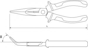 Длинногубцы Thorvik изогнутые, 150 мм