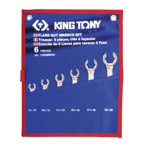 Набор KING TONY разрезных ключей, 44774 мм, чехол из теторона, 6 предметов