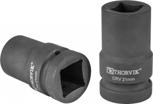 Головка Thorvik торцевая 4-х гранная для ручного гайковерта 1"DR, 21 мм