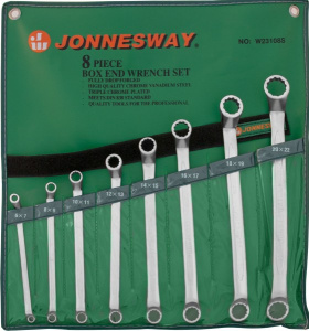 Набор Jonnesway ключей гаечных накидных изогнутых 75° в сумке, 6-22 мм, 8 предметов