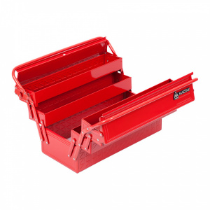Ящик МАСТАК инструментальный раскладной, 5 отсеков, красный