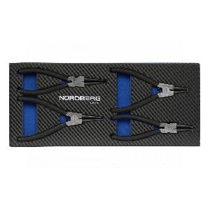 Набор съемников стопорных колец NORDBERG 4 предмета в ложементе