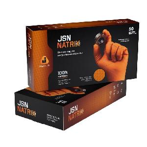 Перчатки JETA PRO NATRIX нитриловые оранжевые нескользящие, размер М*50шт