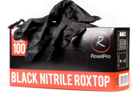 Перчатки ROXTOP нитриловые черные/оранжевые , размер XXL*90шт