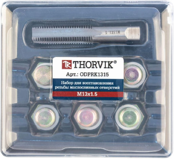 Набор для восстановления резьбы сливного отверстия поддона M13х1.5, 7 предметов