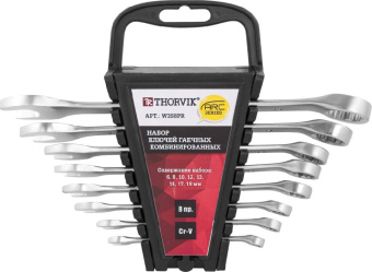 Набор Thorvik ключей гаечных комбинированных серии ARC на держателе, 6-19 мм, 8 предметов