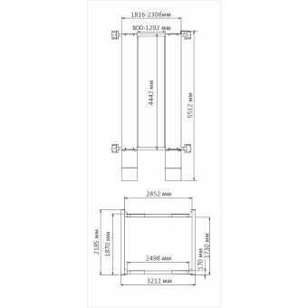 Подъемник четырехстоечный PEAK 409 (ATIS A440), 4 тонны. для слесарных работ