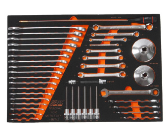 Набор инструментов 42 предмета слесарно-монтажный (MERCEDES) в ложементе JTC