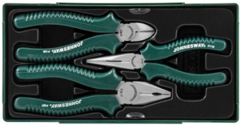 Набор Jonnesway шарнирно-губцевого инструмента в ложементе с пластиковой крышкой, 3 предмета