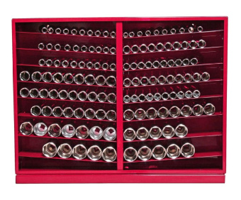 Набор головок торцевых 1/2" 6-ти гранных 10-32мм глубоких в металлическом шкафу 137 предметов JTC