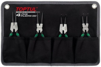 Набор TOPTUL съёмников стопорных колец усиленных 175 мм, 4 предмета на полотне