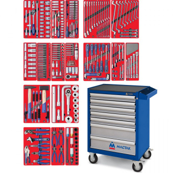 Набор МАСТАК инструментов "ЭКСПЕРТ" в синей тележке, 323 предмета
