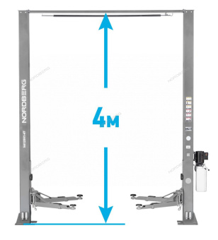Подъемник Nordberg 380V двухстоечный с верхней синхронизацией 4 тонны H=4 м (серый)