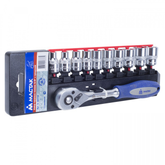Набор МАСТАК торцевых головок с трещоткой 3/8", 43617 мм, 11 предметов