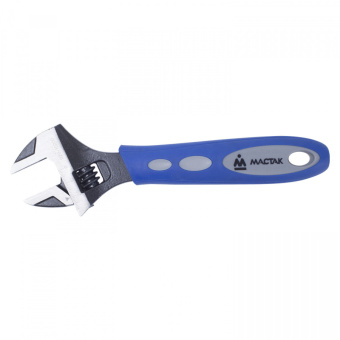 Ключ МАСТАК разводной 200 мм, эргономичная ручка, держатель