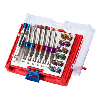 Набор МАСТАК вставок (бит) 1/4", TORX, HEX, PZ, PH, SLOT, 19 предметов