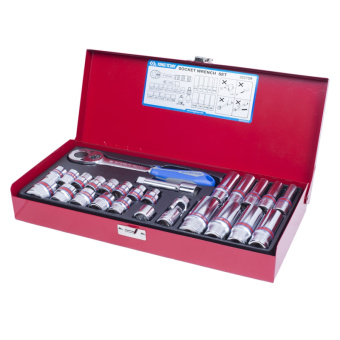 Набор KING TONY торцевых головок с принадлежностями 3/8", двенадцатигранные, 1/4"-13/16", 26 предмет