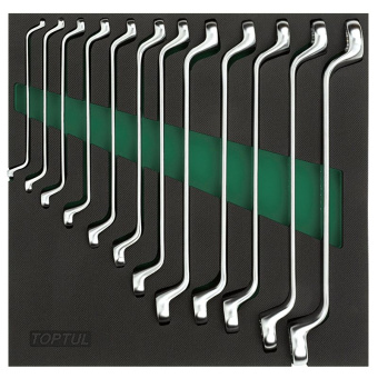 Набор TOPTUL накидных ключей 75° 6-32 мм, 12 пр. в мягком ложементе