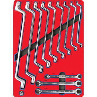 Набор накидных и разрезных ключей MACTAK, 12 пр.,зеркальная полировка