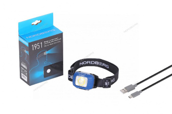 Фонарь Nordberg светодиодный налобный, аккумуляторный