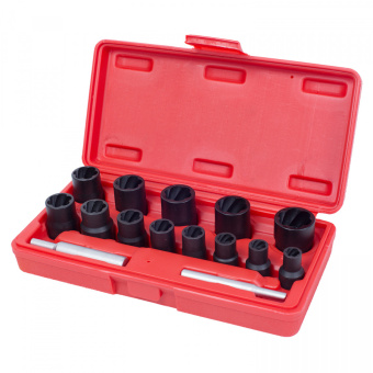 Набор торцевых головок МАСТАК для поврежденных гаек и болтов, 8-21 мм, кейс, кейс, 15 предметов. Сос