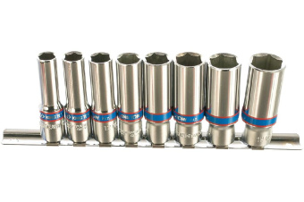 Набор KING TONY глубоких торцевых головок 3/8", шестигранные, 8-19 мм, 8 предметов