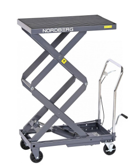 Стол подъемный Nordberg гидравлический, 300 кг, двойные ножницы, серый