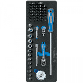 Набор торцевых головок 1/4" с принадлежностями, ложемент, 53 предмета KING TONY 9-2553MRV
