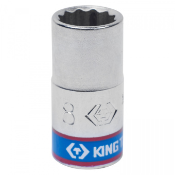 Головка торцевая стандартная двенадцатигранная 1/4", 8 мм KING TONY 233008M